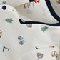 Elegant Kids Baby Boy Bear Printed Romper with Hat Set - White & Navy