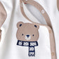 Elegant Kids Baby Boy Bear Footed Romper -  White & Beige