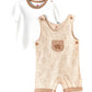 Elegant Kids Baby Romper Set with Cookie Print and Tee - Beige & White