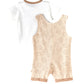 Elegant Kids Baby Romper Set with Cookie Print and Tee - Beige & White