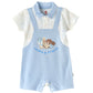 Elegant Kids Cookie & Friends Short Sleeves Romper - White & Blue