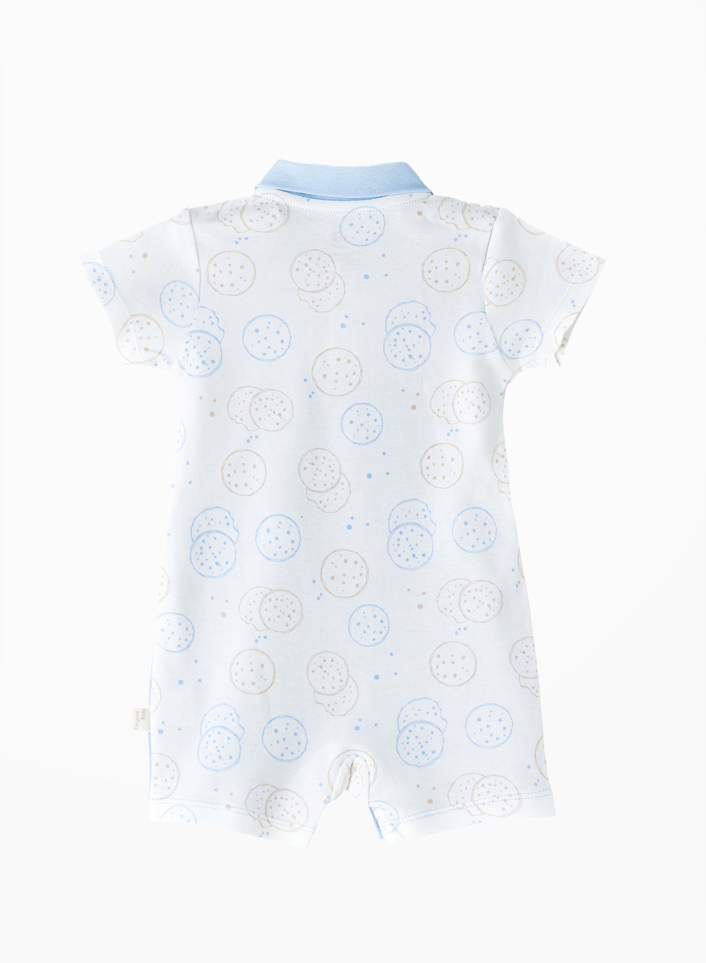 Elegant Kids Cookie & Friends Short Sleeves Romper - White & Blue