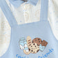 Elegant Kids Cookie & Friends Short Sleeves Romper - White & Blue