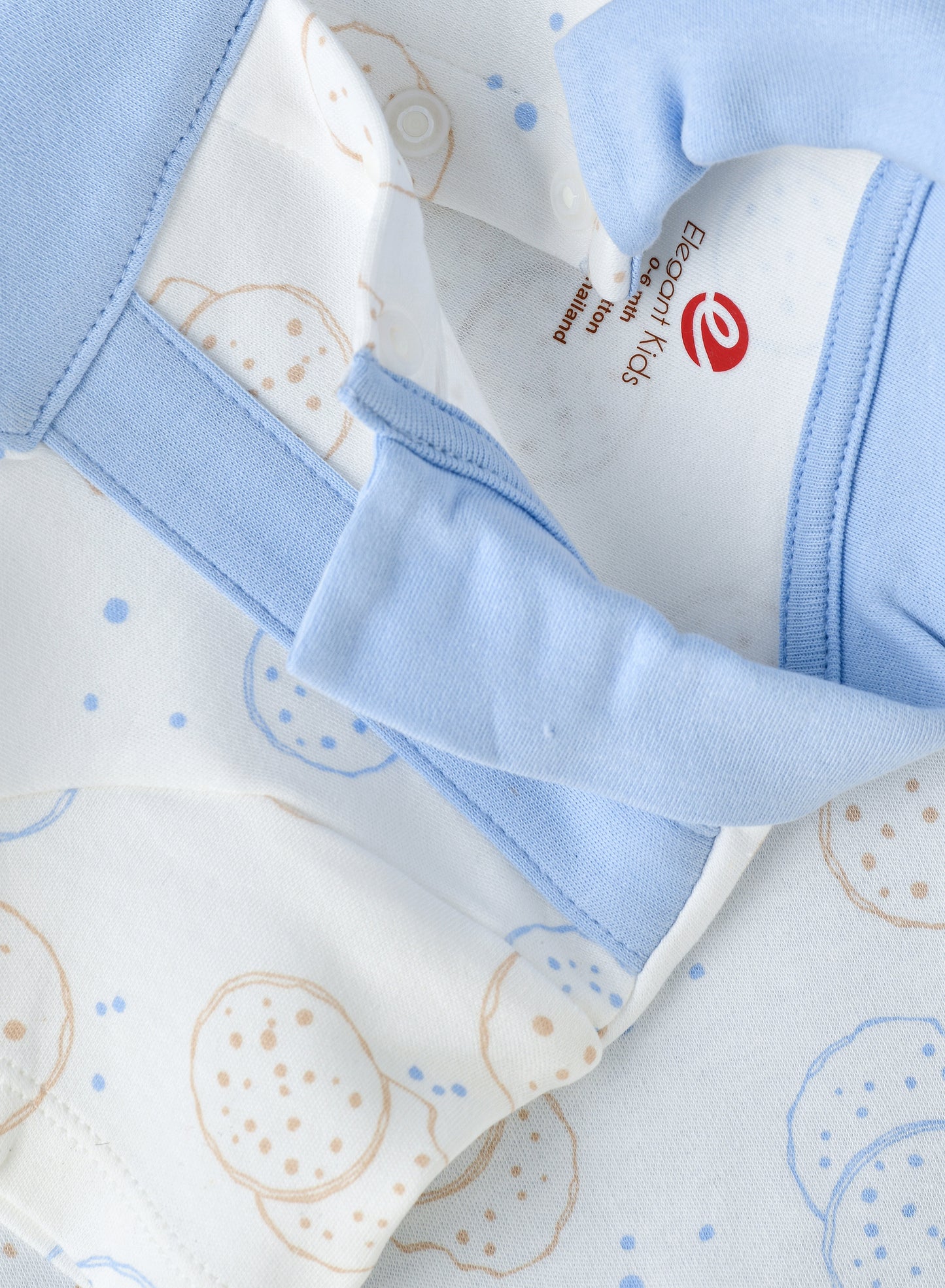 Elegant Kids Cookie & Friends Short Sleeves Romper - White & Blue