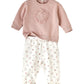 Elegant Kids Girls Sweatshirt & Printed Pants Set - Pink