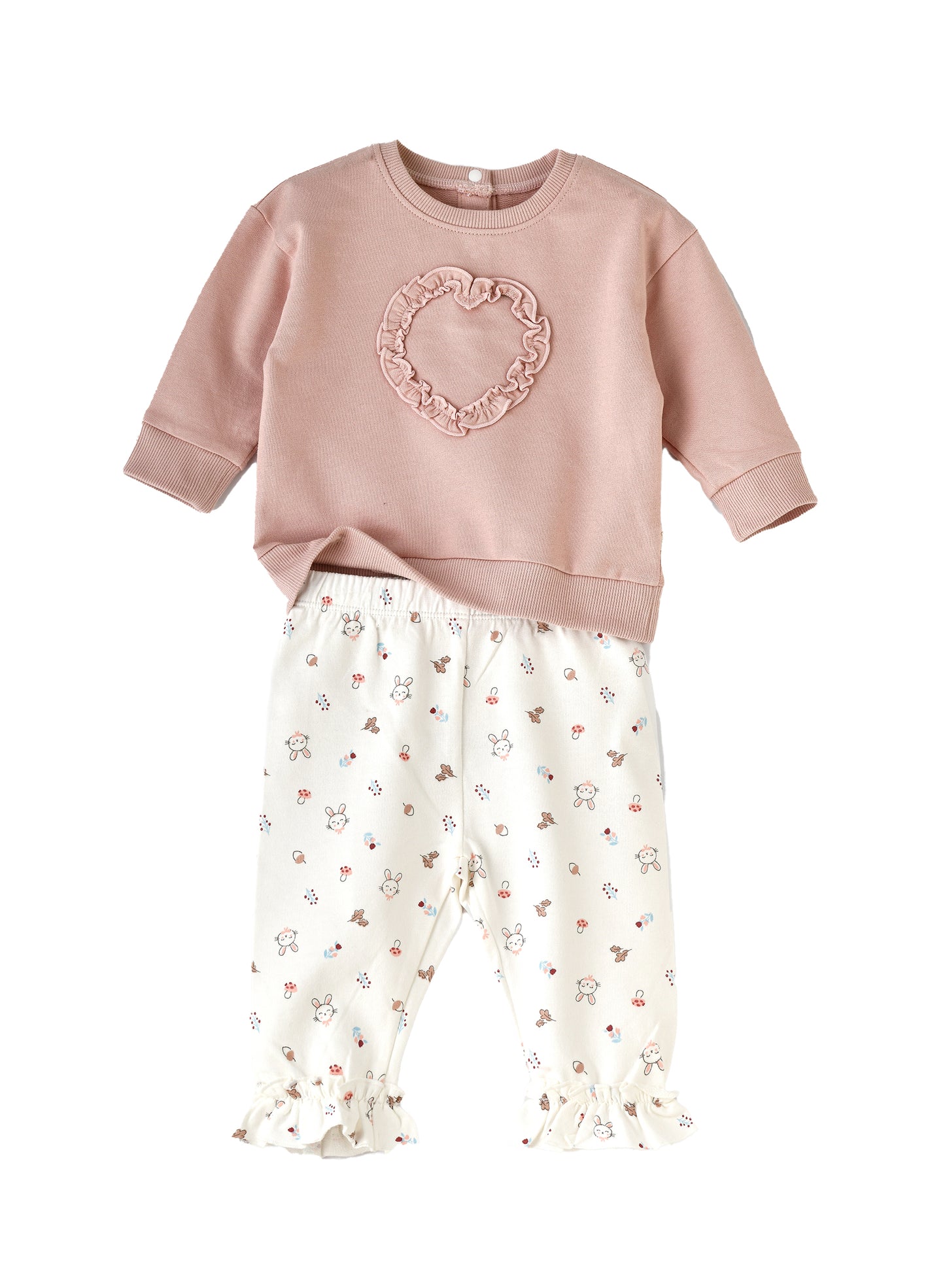 Elegant Kids Girls Sweatshirt & Printed Pants Set - Pink