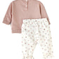 Elegant Kids Girls Sweatshirt & Printed Pants Set - Pink