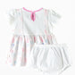 Elegant Kids All Over Cup Cake Printed Frock With Bloomer - White & Pink