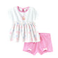 Elegant Kids Baby Girl Dress with Bloomers - White & Pink