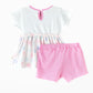 Elegant Kids Baby Girl Dress with Bloomers - White & Pink