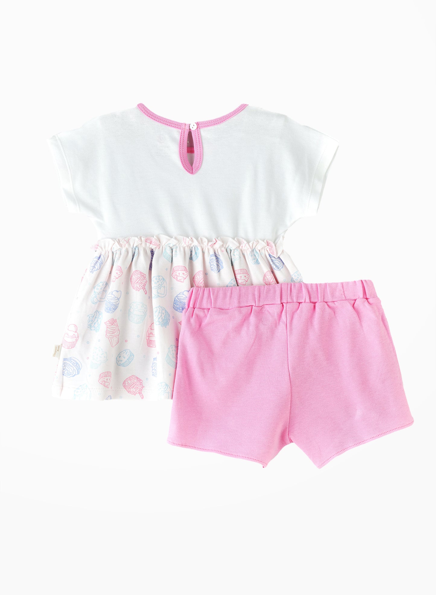 Elegant Kids Baby Girl Dress with Bloomers - White & Pink