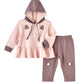 Elegant Kids Girls Cat Hoodie and Leggings Set - Pink