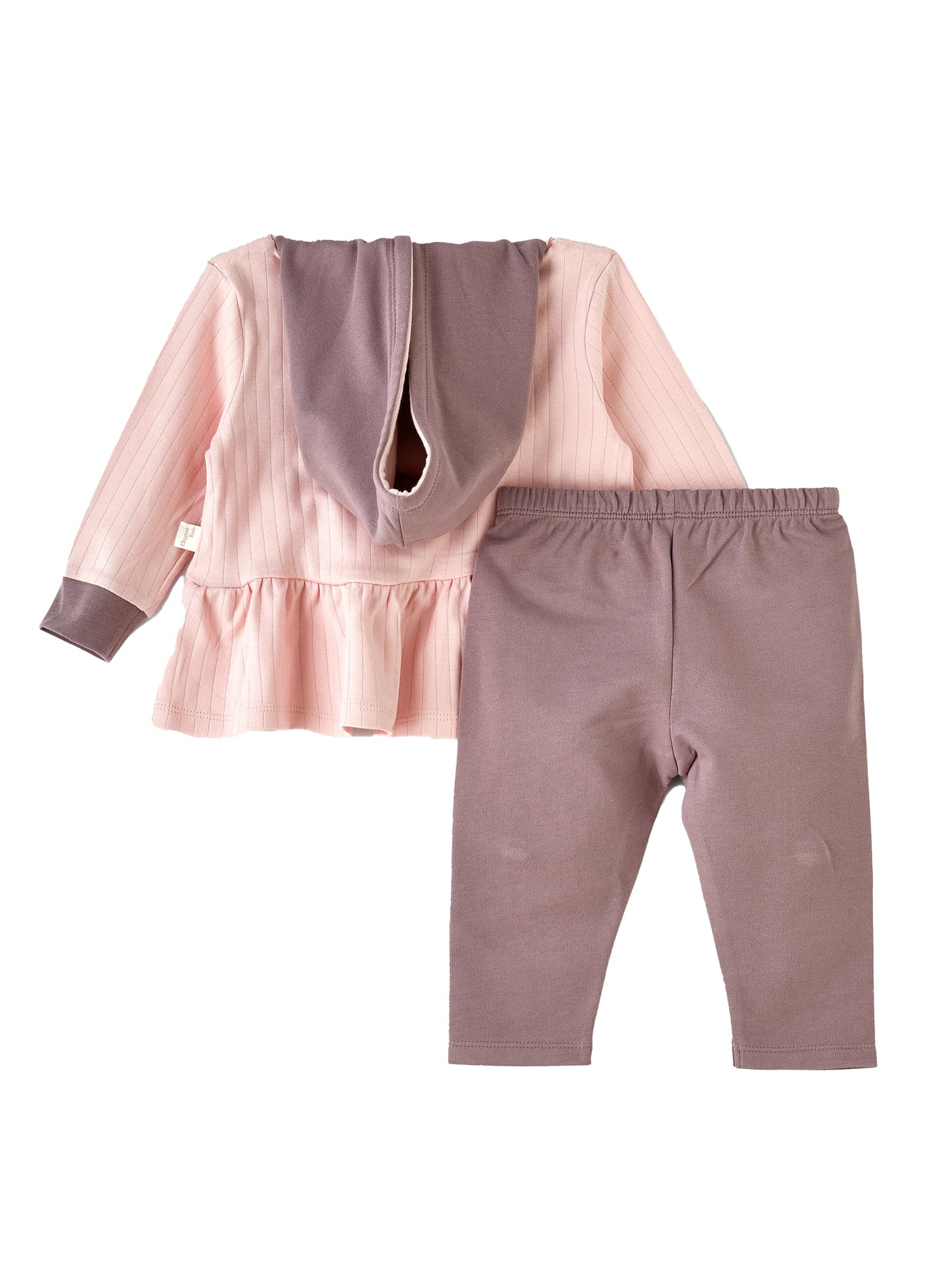 Elegant Kids Girls Cat Hoodie and Leggings Set - Pink