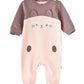 Elegant Kids Baby Cat-Themed Romper - Pink & Brown