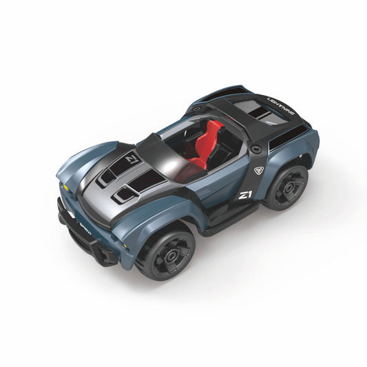 D-Power DIY Modified Race Car For Kids (35pcs) - Grey