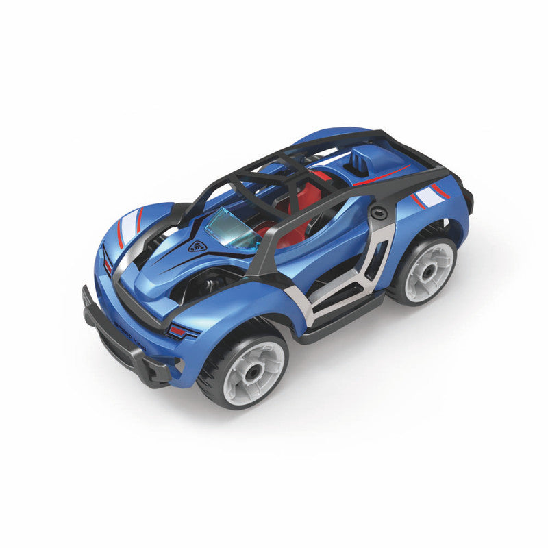 D-Power DIY Modified Race Car For Kids (35pcs) - Blue