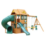 Kidkraft Charleston Lodge Fort With Wooden Swing Set and Playset