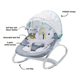 Konig Kids Baby Rocker Bouncer with Canopy, Toys & Soft Padding