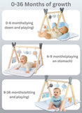 Konig Kids Baby Wooden Play Gym with Mat, Pillow & Hanging Toys
