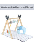 Konig Kids Baby Wooden Play Gym with Mat, Pillow & Hanging Toys