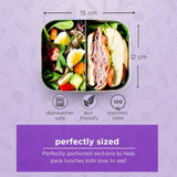 Lunchbots Medium Duo Bento Lunchbox 600ml - Green