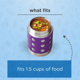 Lunchbots Thermal Dots Food Jar 12oz (350ml) - Purple