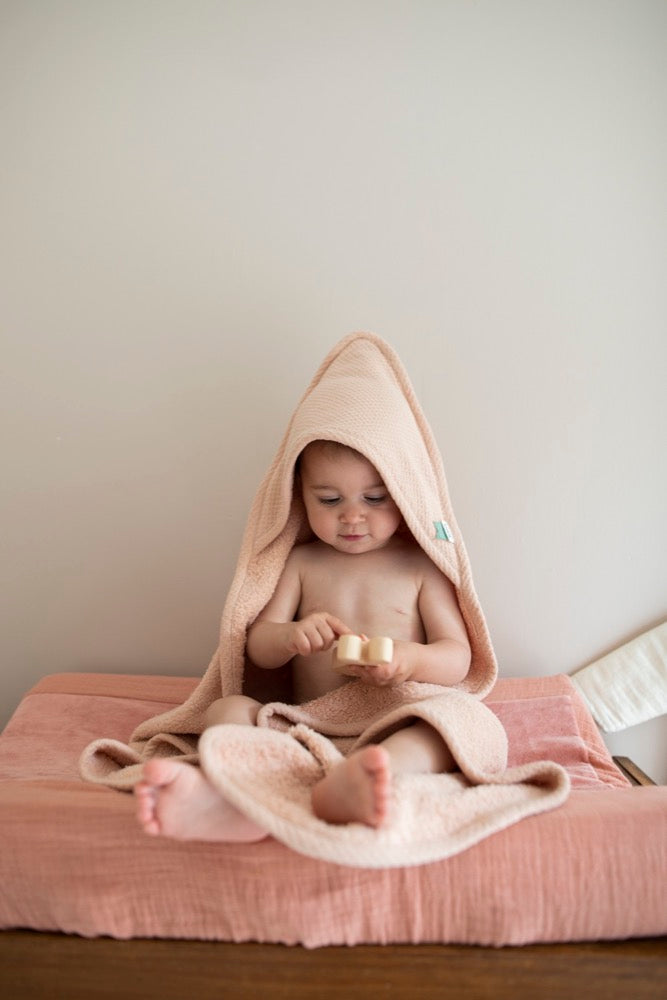 Trixie Hooded Towel - Cocoon Blush - Laadlee