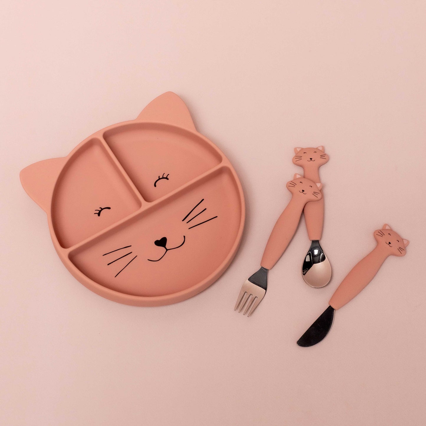 Trixie Stainless Steel and Silicone Cutlery Set - Mrs. Cat