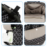 Little Story set of 3 Diaper Backpack with Changing Mat and Bottle Bag - Signature Black