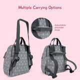 Little Story set of 3 Diaper Backpack with Changing Mat and Bottle Bag - Arrow Grey