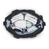 Little Story Quilted Diaper Bag with Stroller Straps and Changing Mat - Black (Set of 7)