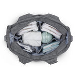 Little Story Quilted Diaper Bag with Stroller Straps and Changing Mat - Grey ( Set of 7)