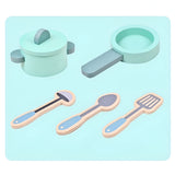 Little Story Wooden Kitchen With Refrigerator and Accessories - Teal