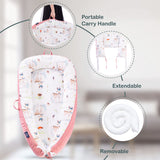 Little Story Soft Breathable Fiberfill Newborn Lounger Bed - Reindeer