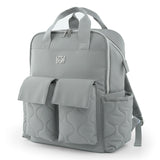Little Story Quilted Diaper Backpack With Changing Mat - Gray