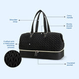 Little Story Luxe Knit Diaper Bag with Clutch - Black