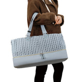 Little Story Luxe Knit Diaper Bag with Clutch - Grey