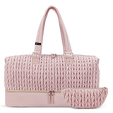Little Story Luxe Knit Diaper Bag with Clutch - Pink