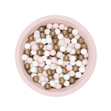 Larisa & Pumpkin XL Powder Ball Pit (92cm) w/ 200 balls - Powder/Gold/White Balls