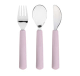 Lassig Cutlery with Silicone Handle 3pcs - Happy Rascals Heart Lavender