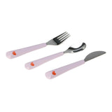 Lassig Cutlery with Silicone Handle 3pcs - Happy Rascals Heart Lavender