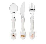 Lassig Cutlery with Porcelain Handle 3pcs - Little Mateys Spicy Orange