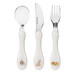 Lassig Cutlery with Porcelain Handle 3pcs - Little Mateys Spicy Orange