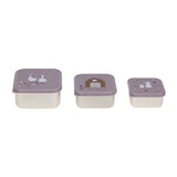 Lassig Stainless Steel Snack Box 3pcs - Tiny Farmer Lilac