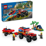 Lego Fire Engine Truck With Rescue Boat 60412 Building Set - 301pcs