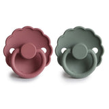 Frigg Daisy Silicone Baby Pacifier 6M - 18M, 2Pack, Cedar/Lily Pad - Size 2 - Laadlee