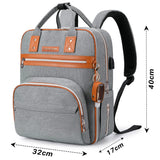 Little Story 2-In-1 Diaper Bag with Sanitizer Bottle Keychain & Stroller Hooks - Grey
