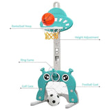 Little Angel Kids Basketball, Football And Golf Playset - Green
