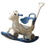 Little Angel Baby Rocking Horse Ride On Toy For Kids With Handle And Backrest - Blue