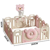 Little Angel Baby Playpen Toddler Play Yard With Hoop 14Pcs - Pink